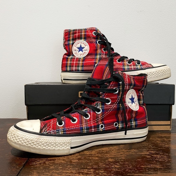 red tartan converse